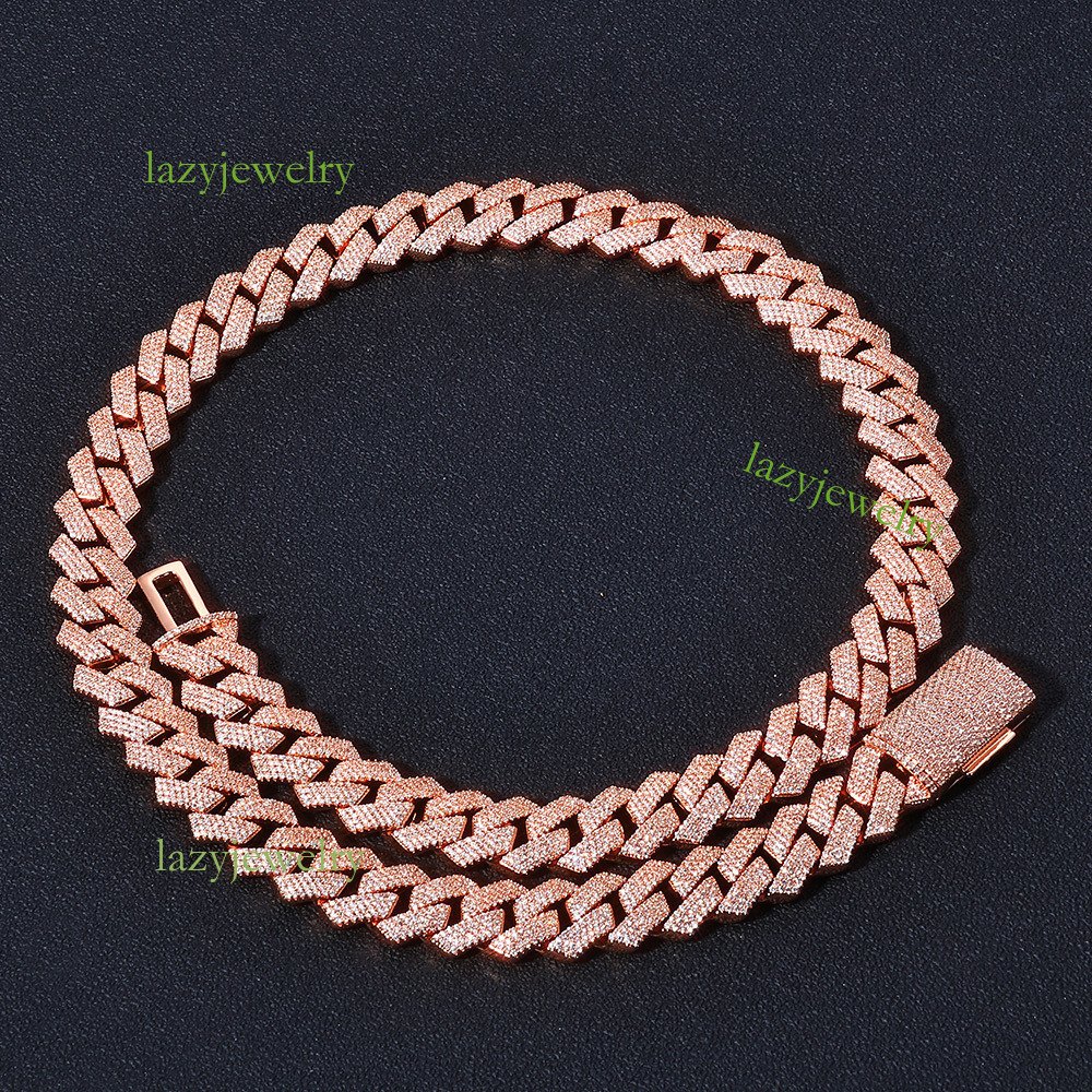 Classic 4-row Cuban necklace VVS Mosan stone full diamond 16mm Melmi necklace bracelet is suitable for rock rappers to wear - view 5