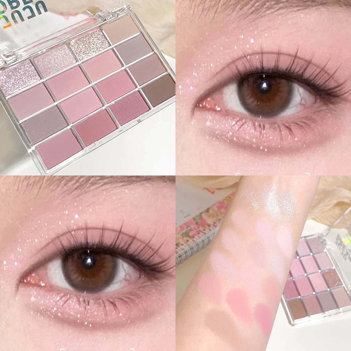 Love the 16-color eye shadow plate pearlescent matte lying silkworm brighten the low-saturated earth color daily makeup 260626 - view 3