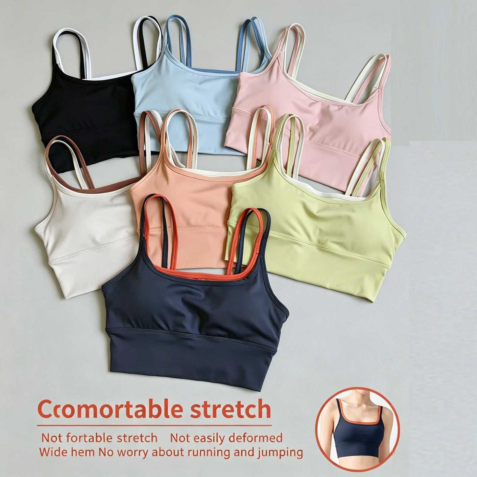for Bra Black Women Sports Tube Top Gym Vest Yoga Bra Beauty Fitness underwear Running Crop Top Sexy Sportswear Underwear M260626 - view 4