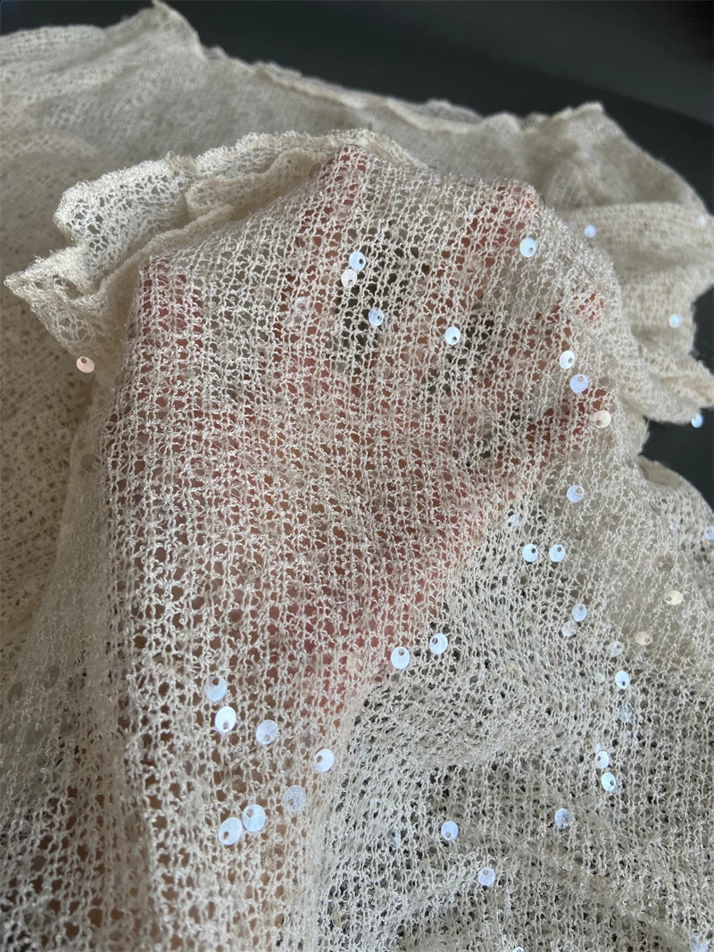 ZAROY Women Sequins Knit Hollow Out Pullovers Casual Loose Long Sleeve O Neck Shinny Crochet Cover-up Blouses Shinny Party Shirt 260626 - view 7
