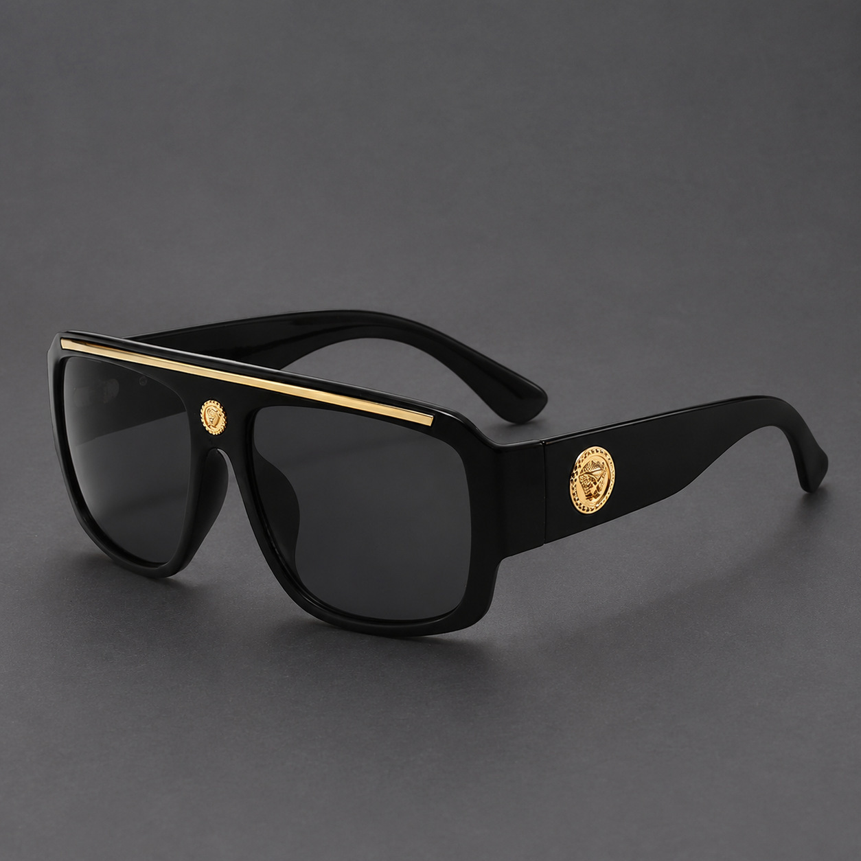 2026 Designer's New Large Frame Sunglasses For Men Fashionable Casual Versatile Trendy Luxury Big Brand Head Decoration Sunglasses Women's H