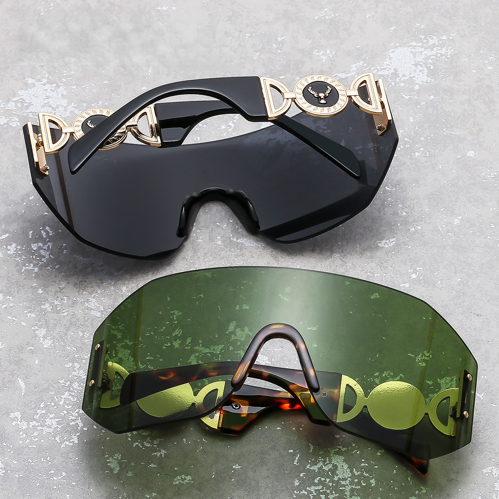 Designer's New European And American Frameless One-piece Sunglasses Fashion Sports Men's And Women's Outdoor Cycling Glasses Large Fram - view 9