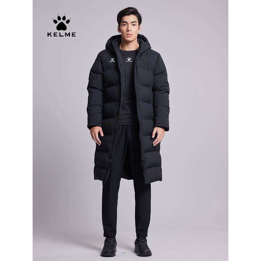 KELME Men Jacket Long Solid Sports Training Male Overcoat Outrwear Warm Cotton Padded Winter Coat Women 8261MF1014 J260626 - view 1