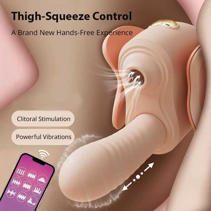 Silicone Clamp Control USB Rechargeable Thrusting Vibrator Insertable Waterproof G Spot Massager Adult Sex Toys 18 M260626 - view 3