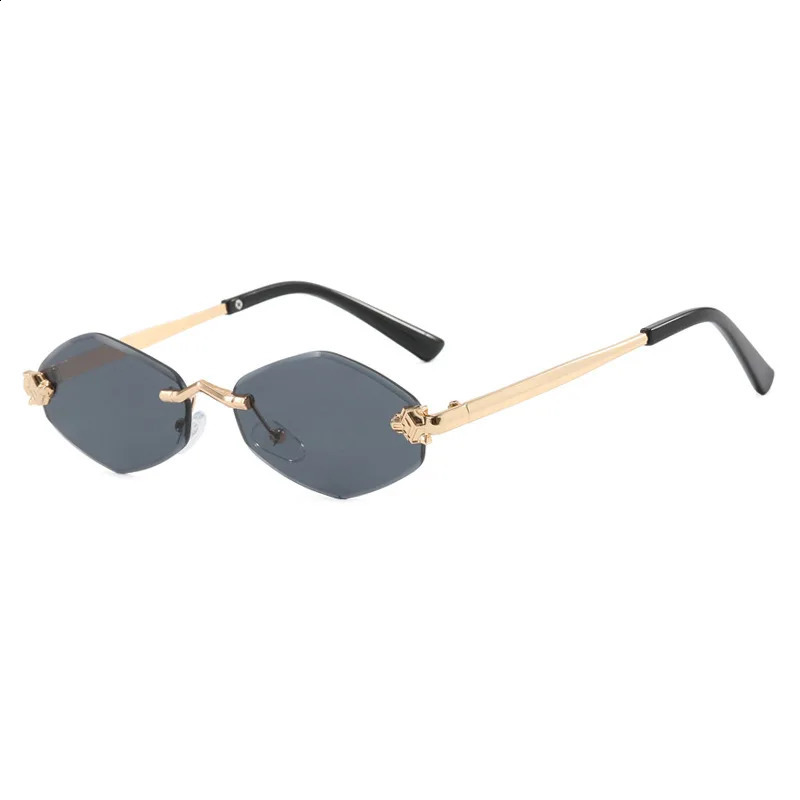 Fashion Rimless Polygonal Sunglasses women Trendy Gradient Lens Metal Shades y Small Rhombus Vintage Sun Glasses 260626 - view 7