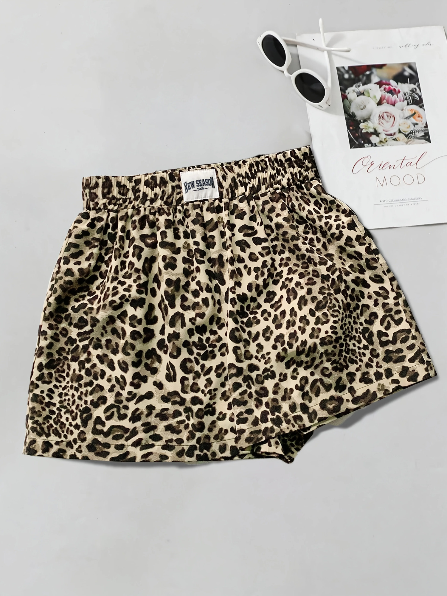 Leopard elastic waist shorts Womens loose summer sportswear 260626 - view 4