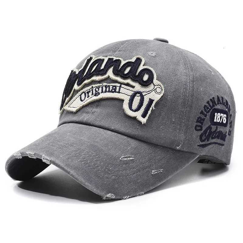 retro distressed baseball American-style washed with holes visor that makes the face look smaller M260626 - view 5