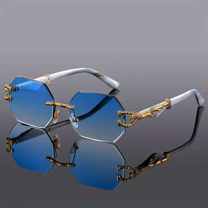 2025 Geometric Leopard Print Sport For Women, Lightweight & Durable Composite Frame, Trendy Streetwear Glasses 26Y0626 - view 3
