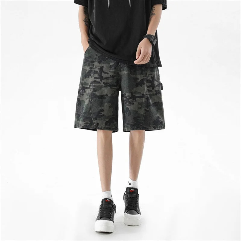 2026 Summer Camo Baggy Cargo Shorts For Men Casual Trend Straight Short Jeans American Retro Highstreet Punk Y2K Jorts 260625 - view 5