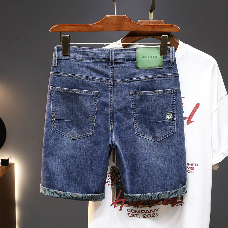 New Model Bestseller - Trendy Men's Denim Shorts, Five-Pocket Shorts - view 4
