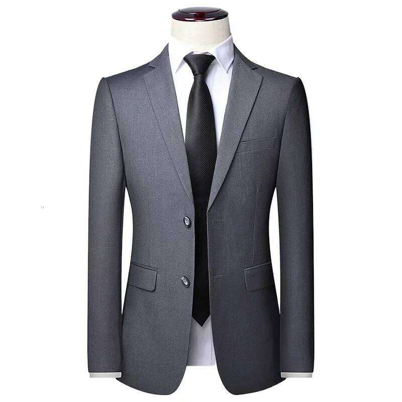 S-8XL New Men's Fashion Business Solid Color British Style Professional Work Groom Wedding Dress Best Man Blazer Jacket 26L0626 - view 1