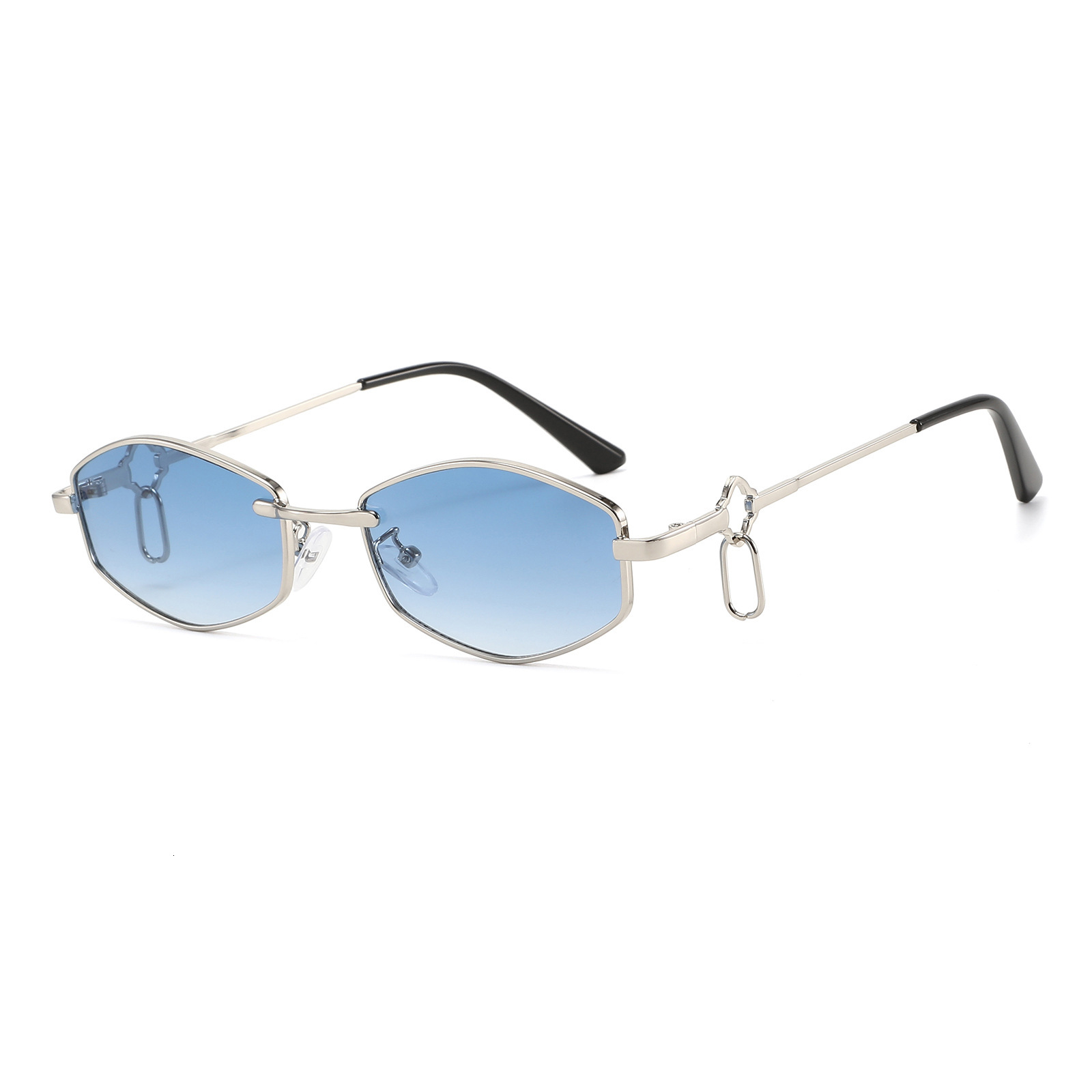 New Polygonal Metal Small-Frame Sunglasses, European And American Fashion Show, Personalized Street Style, Internet Celebrity Women's Sunglasses - view 6