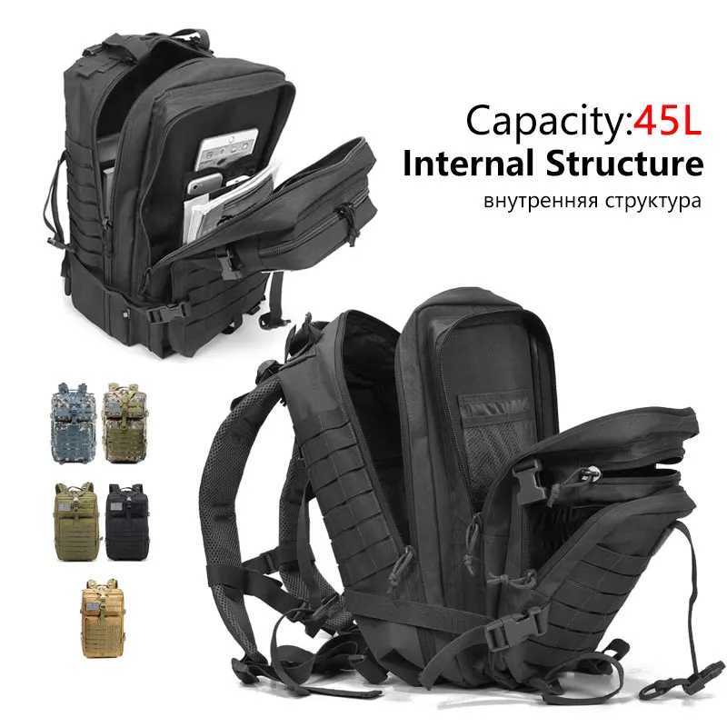 Large Capacity Men Tactical 50L Backpack 3P SoftOutdoor Waterproof Bug Rucksack Hiking Camping Hunting Bags M260626 - view 5