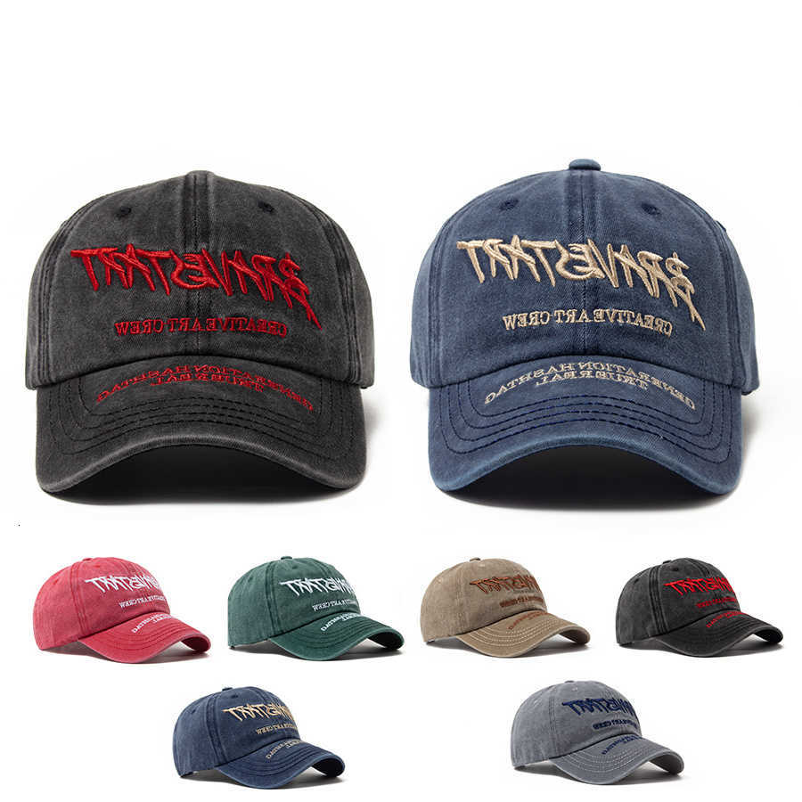 Retro Fashion Womens Baseball Washed Cotton Embroidered Soft Top Mens Caps Casual Visor Hats Summer Sports Trucker Hat M260626