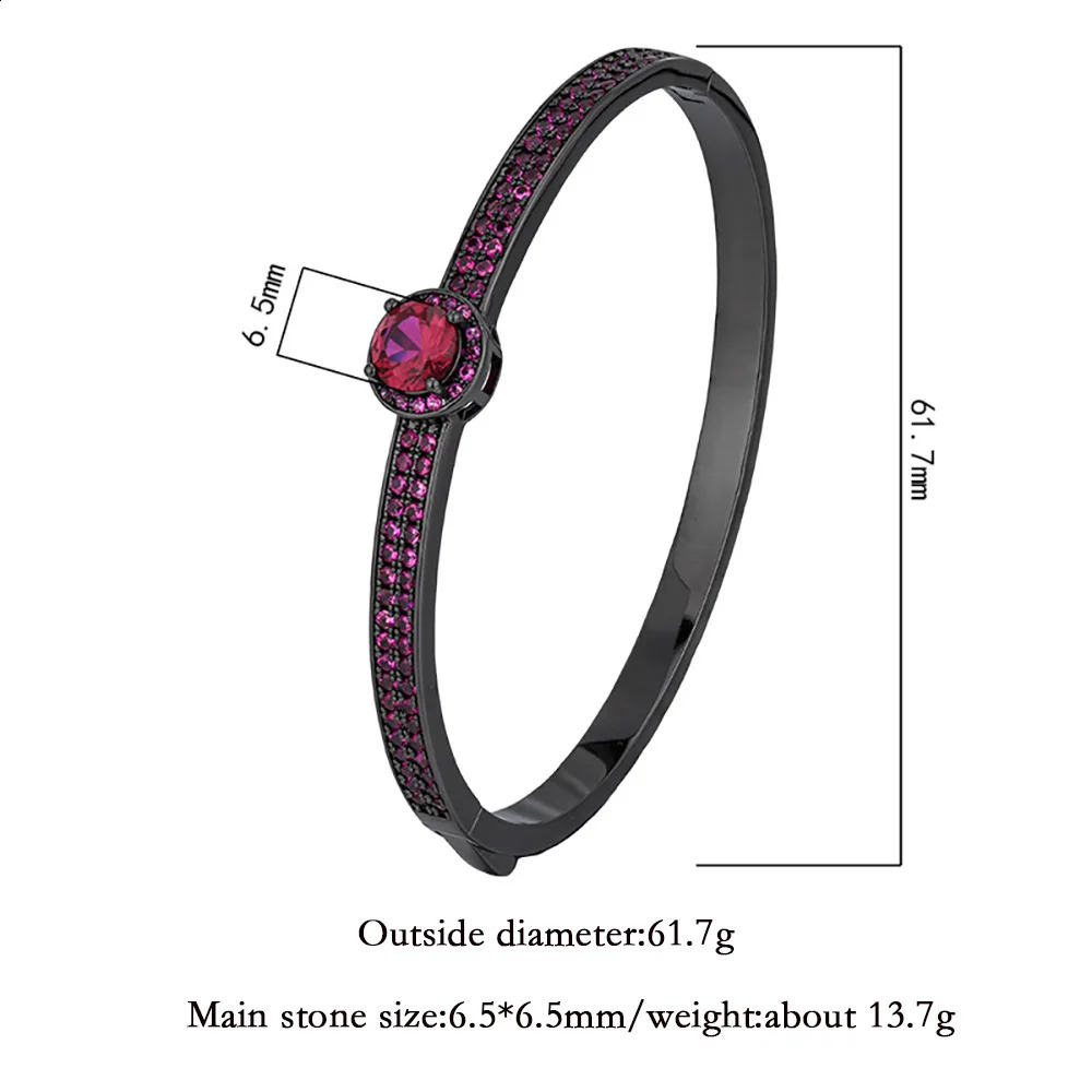 Womens Bangles Vintage 65mm Sapphire Ruby Gemstone Black Bracelets Party Fine Jewelry Birthday Gifts Accessories Wholesale 260626 - view 7