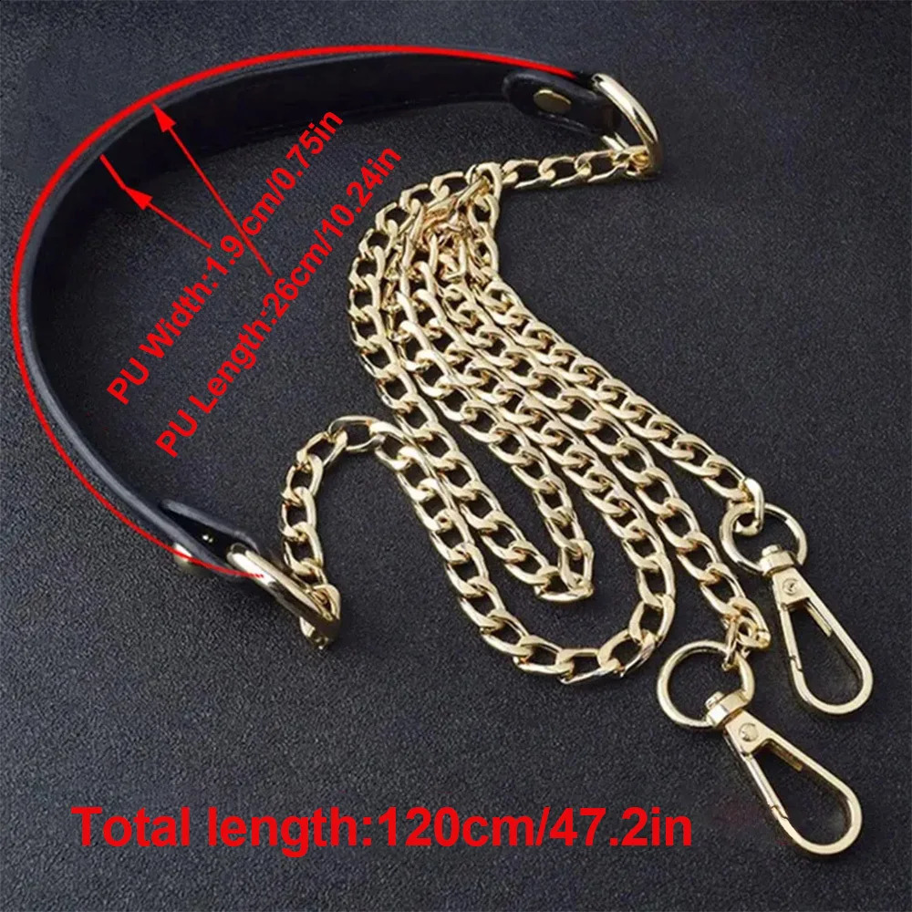 120cm Metal Bag Chain Replacement PU Bags Straps for DIY Handbag Handles Cross Body Shoulder Straps Accessories Bags Handles 260626 - view 5