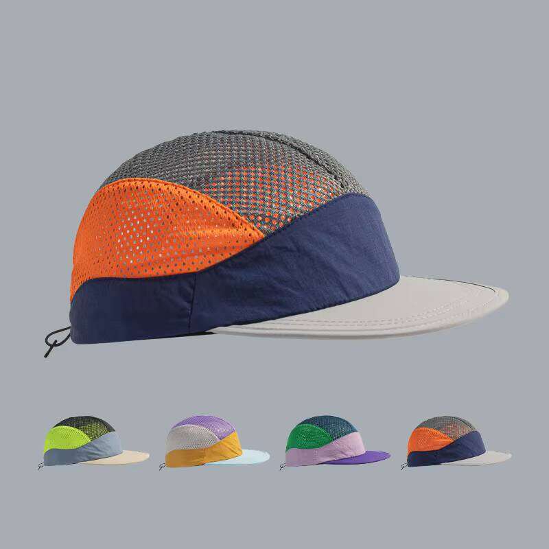 Retro trend color-matched design mesh + quick-drying fabric brimmed baseball cap ,suitable for outdoor sports and sun protection W260626 - view 6