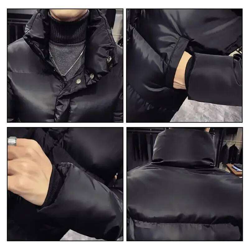2025 New Down Mid Length Warm Standing Collar Cotton Jacket Winter Fashion Casual Men's Street Clothing Size 5XL-M W260626 - view 7