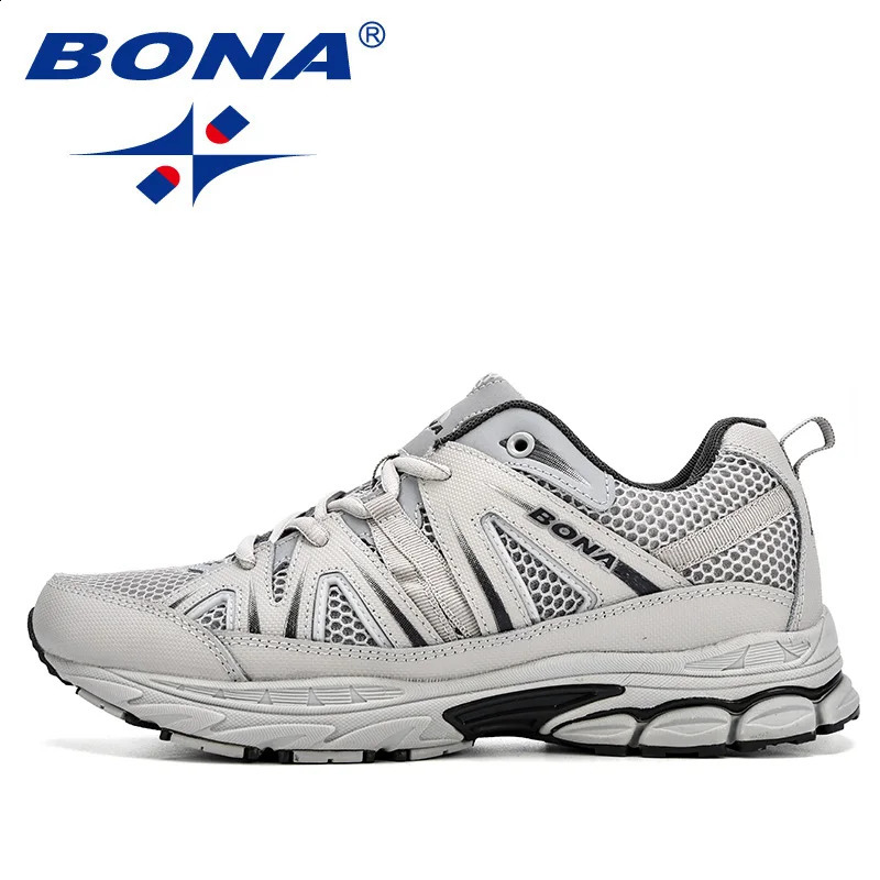 BONA Few Style Men Running Shoes Mesh Cow Split Microfiber Men Sport Shoes Lace Up Outdoor Jogging Shoes Men Sneakers 260626 - view 6