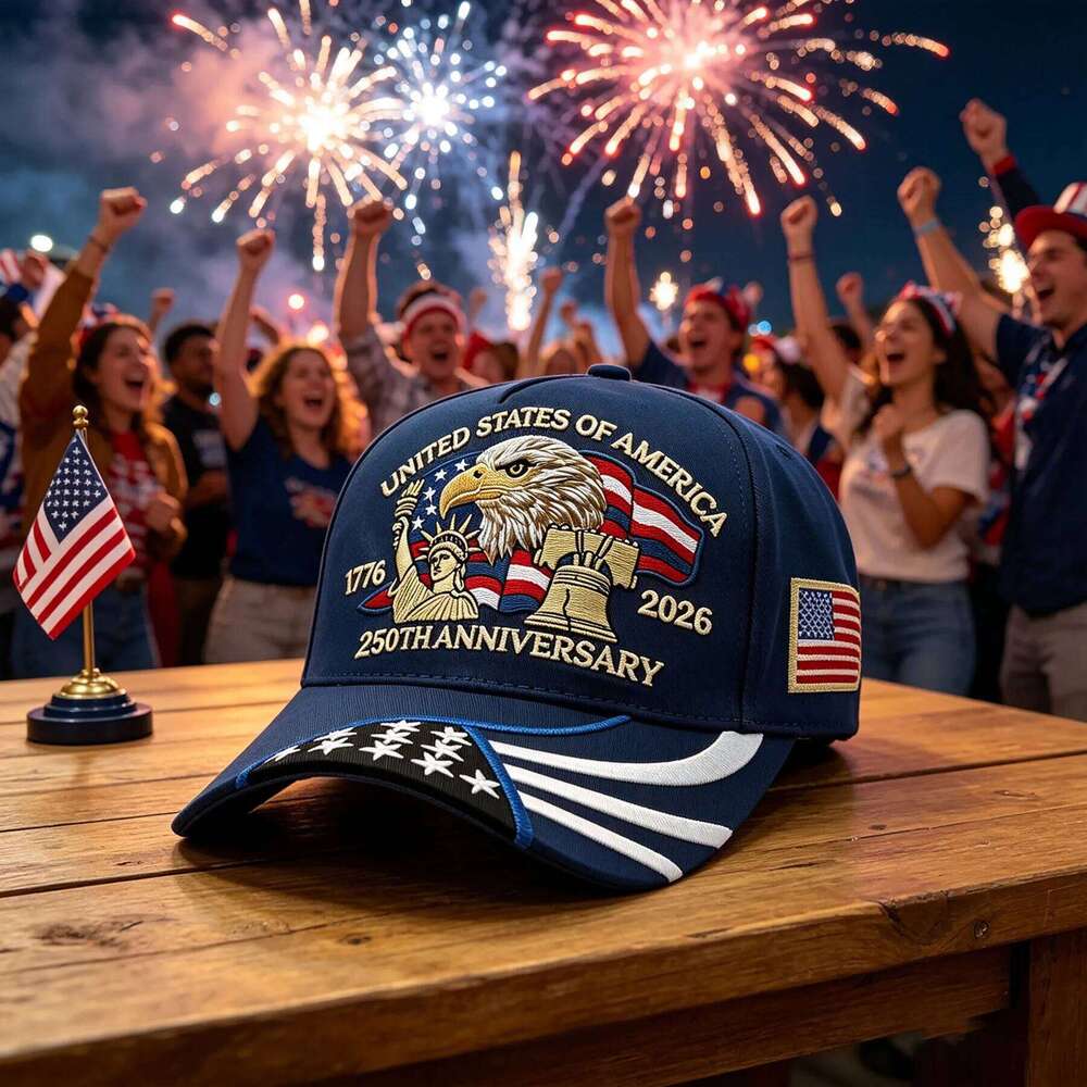 ABLECAP 250th Anniversary USA Embroidered Patriotic Baseball 1776-2026 Independence Day Cap Adjustable Hat for Men Women W260626 - view 3