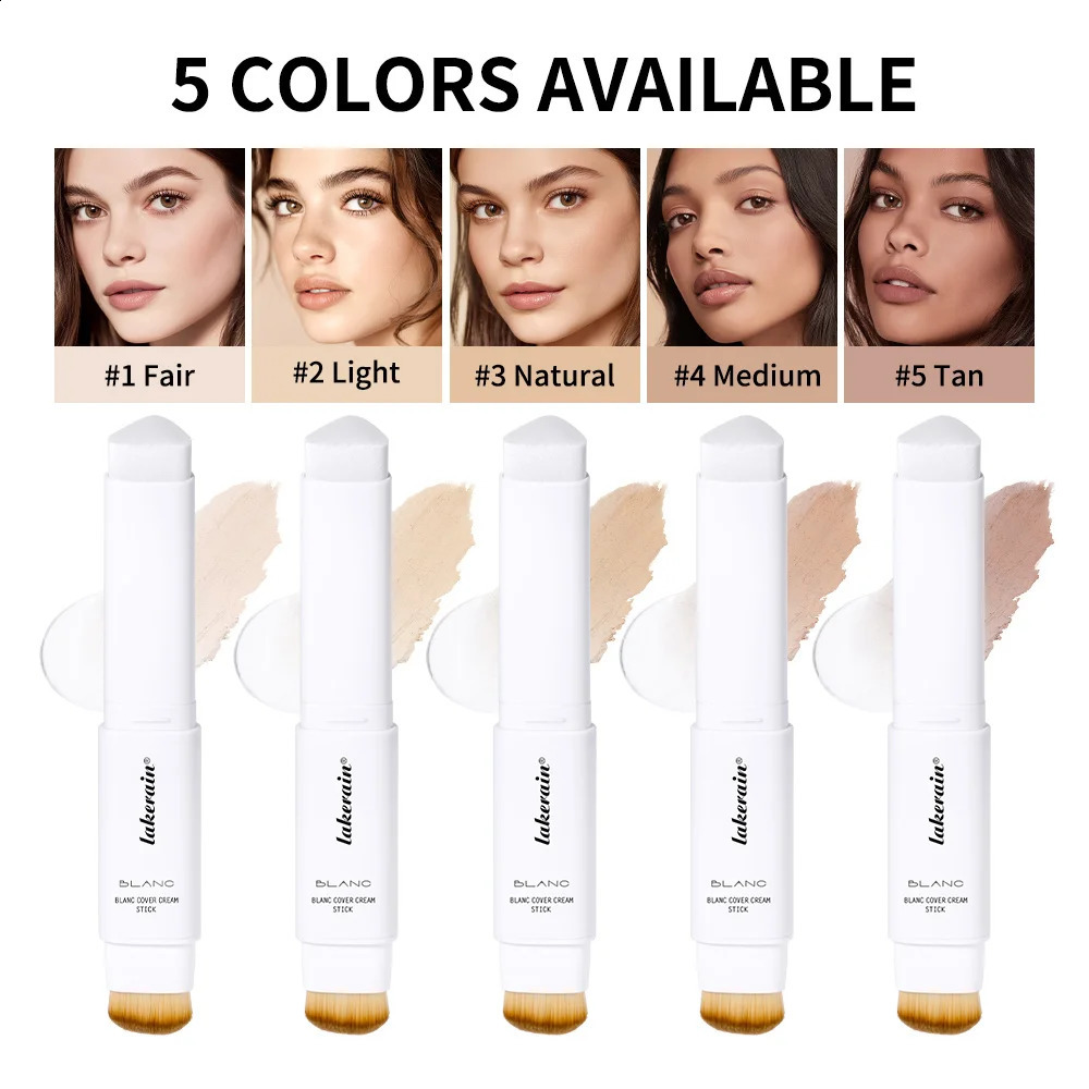 Lakerain Color Changing Foundation Stick Full Coverage Matte Finish Dual-Ended Brush Stick Waterproof Smooth Foundation Makeup 260625 - view 4