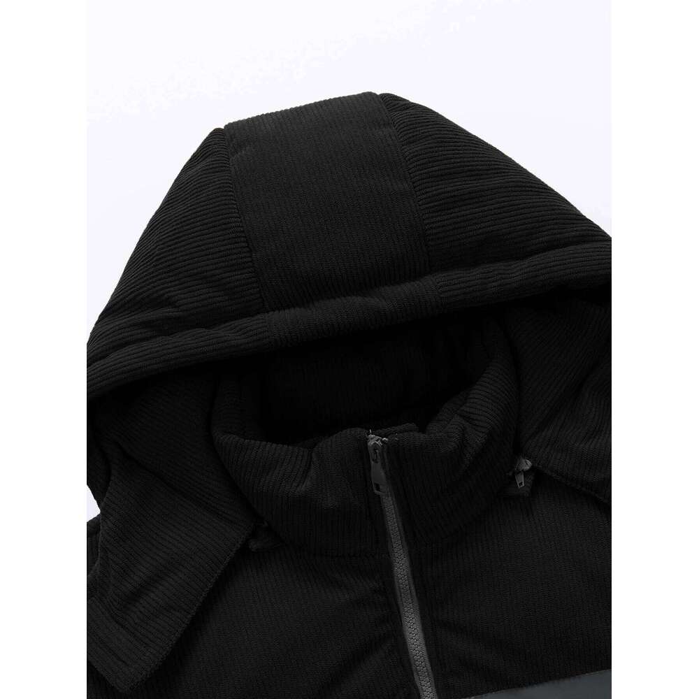 Men's Hooded Cotton Jacket, Thickeneded Warm in Winter, Windproof Cold-Resistant, Simple and Versatile for Work Clothing J260626 - view 6