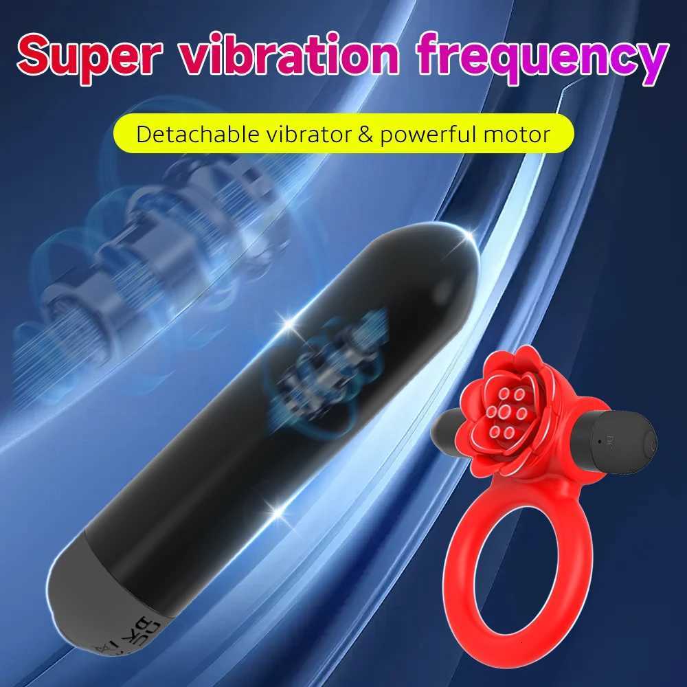 Sex Ring Rose Toy Penis for Man 10 Vibrations Pleasure Cock Rings Vibrator Clitoris Nipple G Spot Stimulator Adult Couples Goods M260626 - view 4