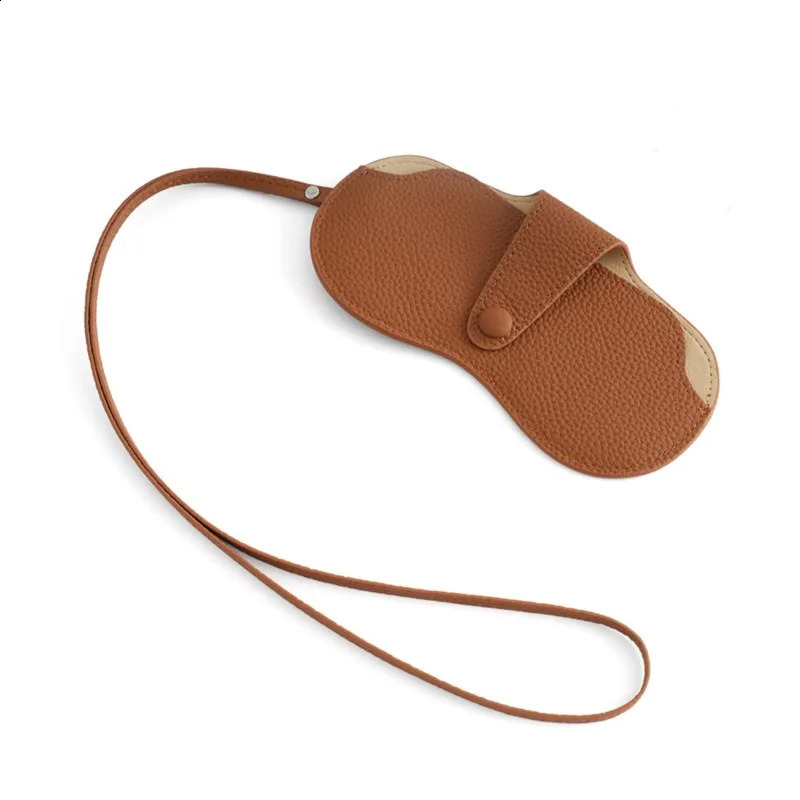 Top-Grain Cowhide Genuine Leather Neckband Glasses Case Portable Sunglasses Storage Bag for Men Women Brillenetui 260625 - view 3