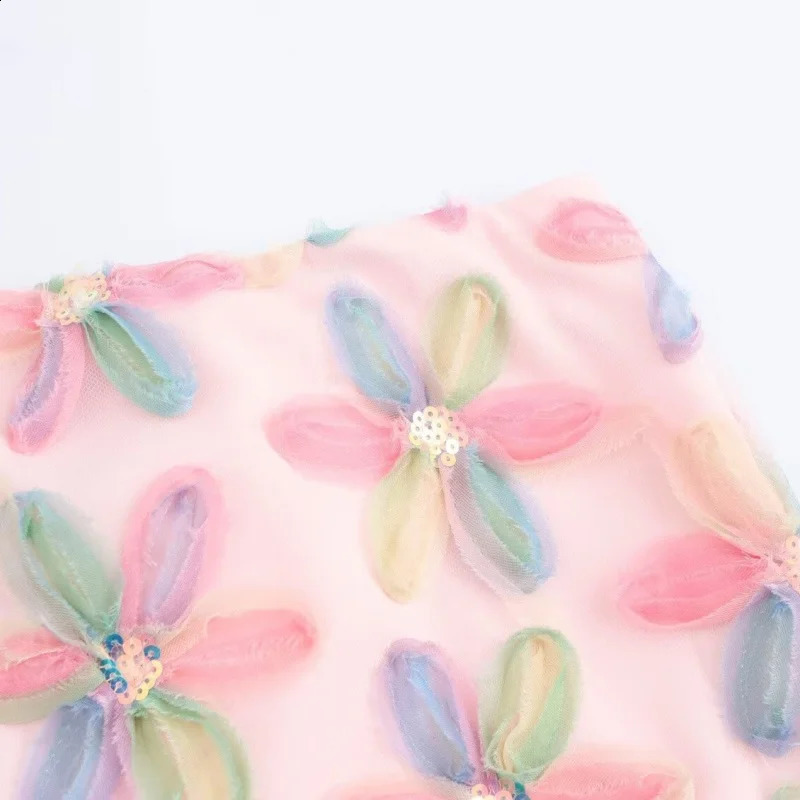 2026 INS Style 3D Colorful Flower Mini Skirt Women Kawaii ALine Zipper Short For Party Streetwear 260626 - view 5