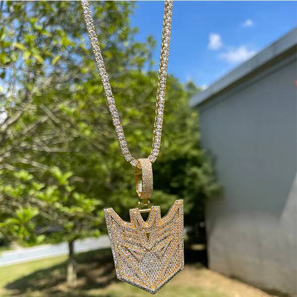 Best-selling Transformers Luxury Letter Hip-hop Jewelry with Certificate Ice Moissanite Crystal Pendant - view 3