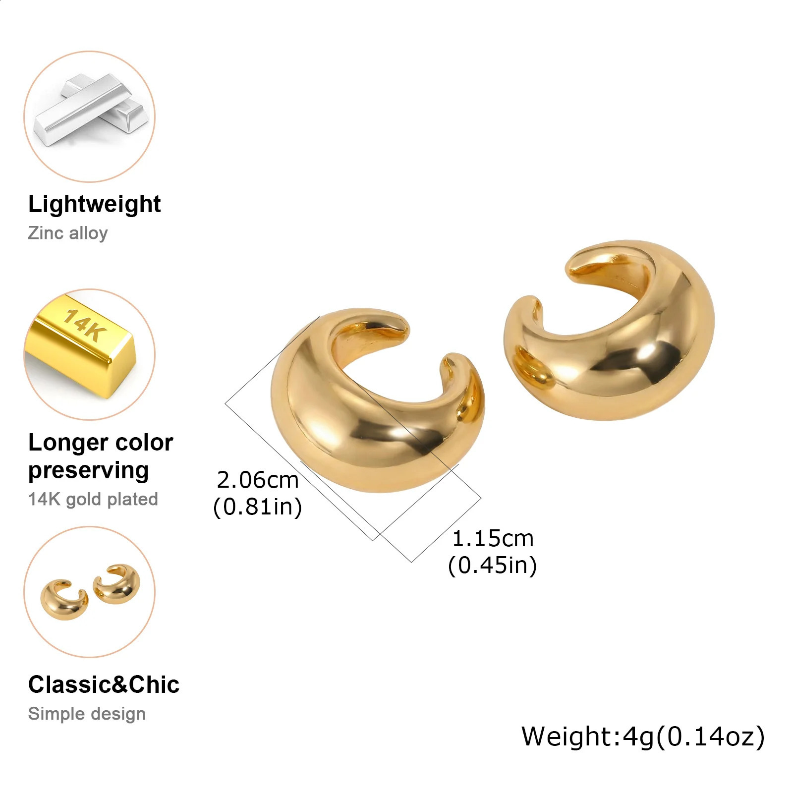 y Ear Cuff Faux Piercings Minimalist Clip Earring Hollow Bone Clamp boucles doreilles femme Unisex Jewelry Gift 260623 - view 7