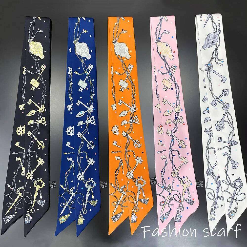 Europe 2025 Fashion New National Style Small Nroken Flower Women's Decorative Twill Binding Bag Handle Silk Ribbon Scarf 26Y06226 - view 7