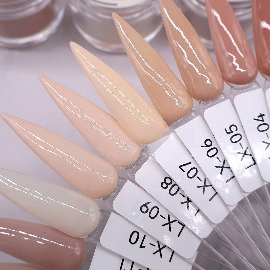 1KG Bulk Nude Skin Acrylic Nail Powder 12 Shades LX01-LX12 Soak Off Dipping Builder For Carving Extension Salon OEM Wholesale - view 5