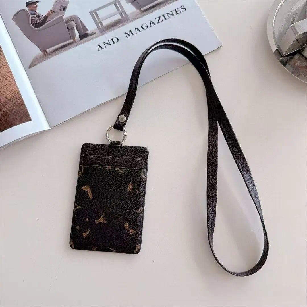 Designer Printed Lanyard ID Badge Holder Premium Leather Keychain Multi Card Slots Card Holder Neck Strap for Work Student Daily Office Accessories