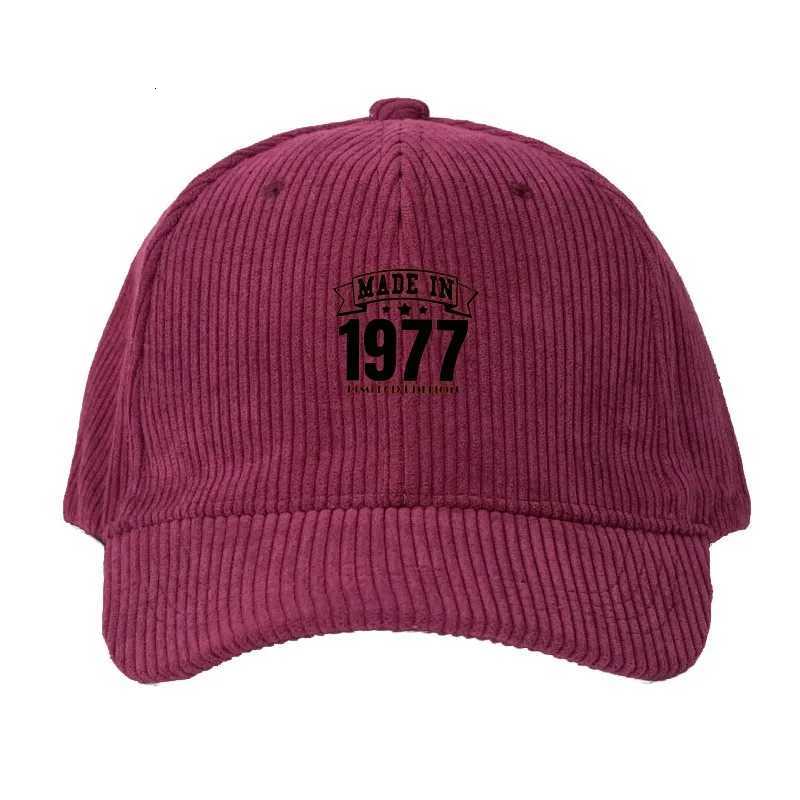 1977 Limited Edition Men Women Streetwear Outdoor Sun Hat Adjustable Dad Fashion Nostalgic Design Caps Corduroy Baseball M260626 - view 6