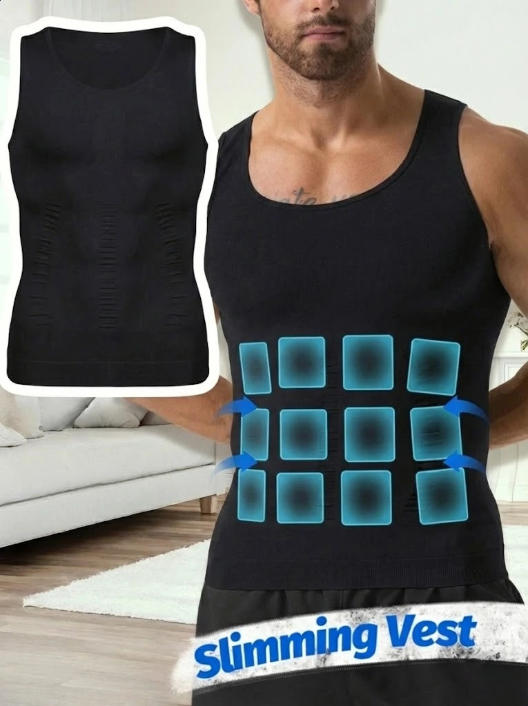 Mens Slimming Compression Tank Top Body Shaper Undershirts for Tummy Control Fitness And Comfort 260625 - view 5