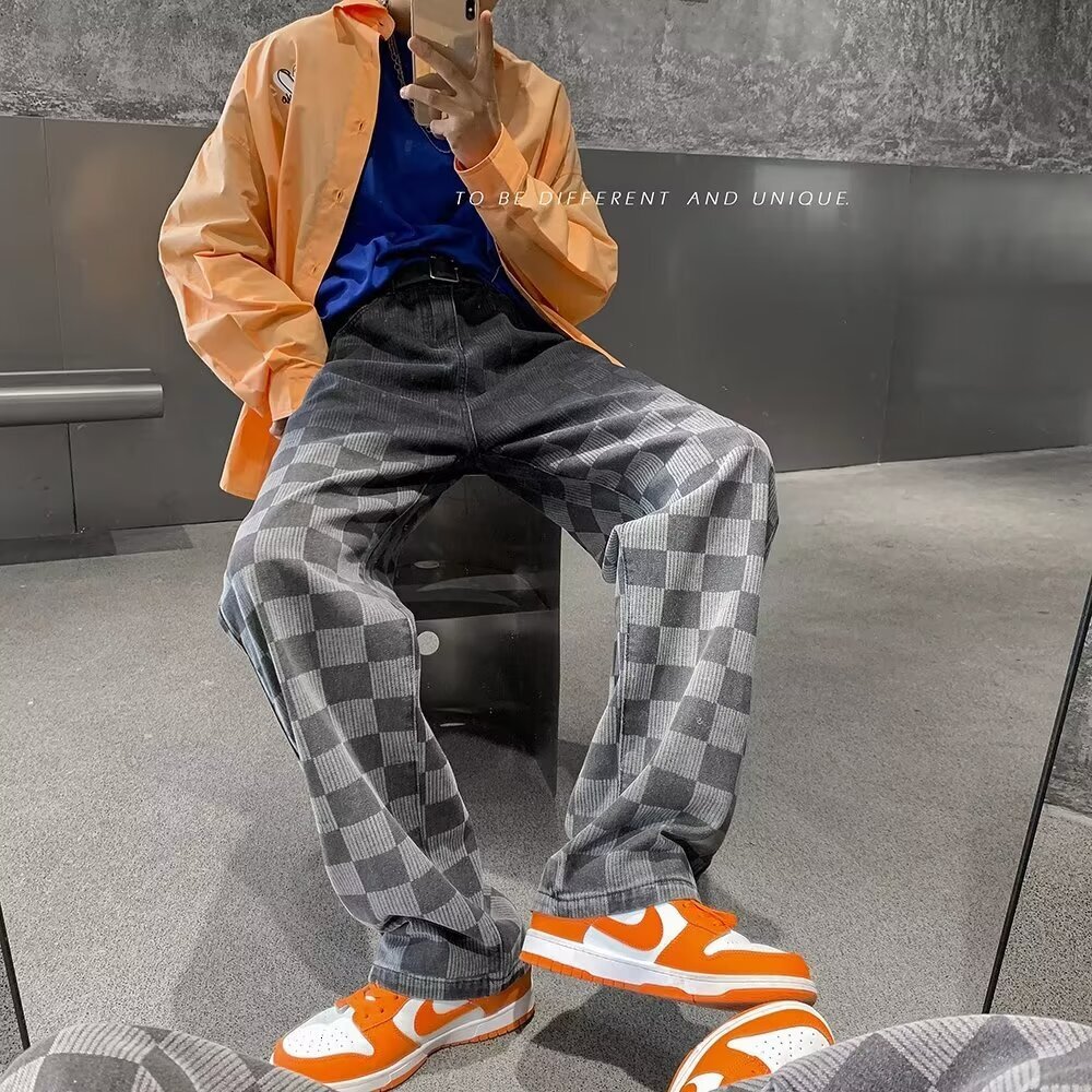 American-Style For Men, Summer Sports Casual Patchwork Long Pants, Unique Loose-Fitting Jogger Harem Trendy Pants - view 5