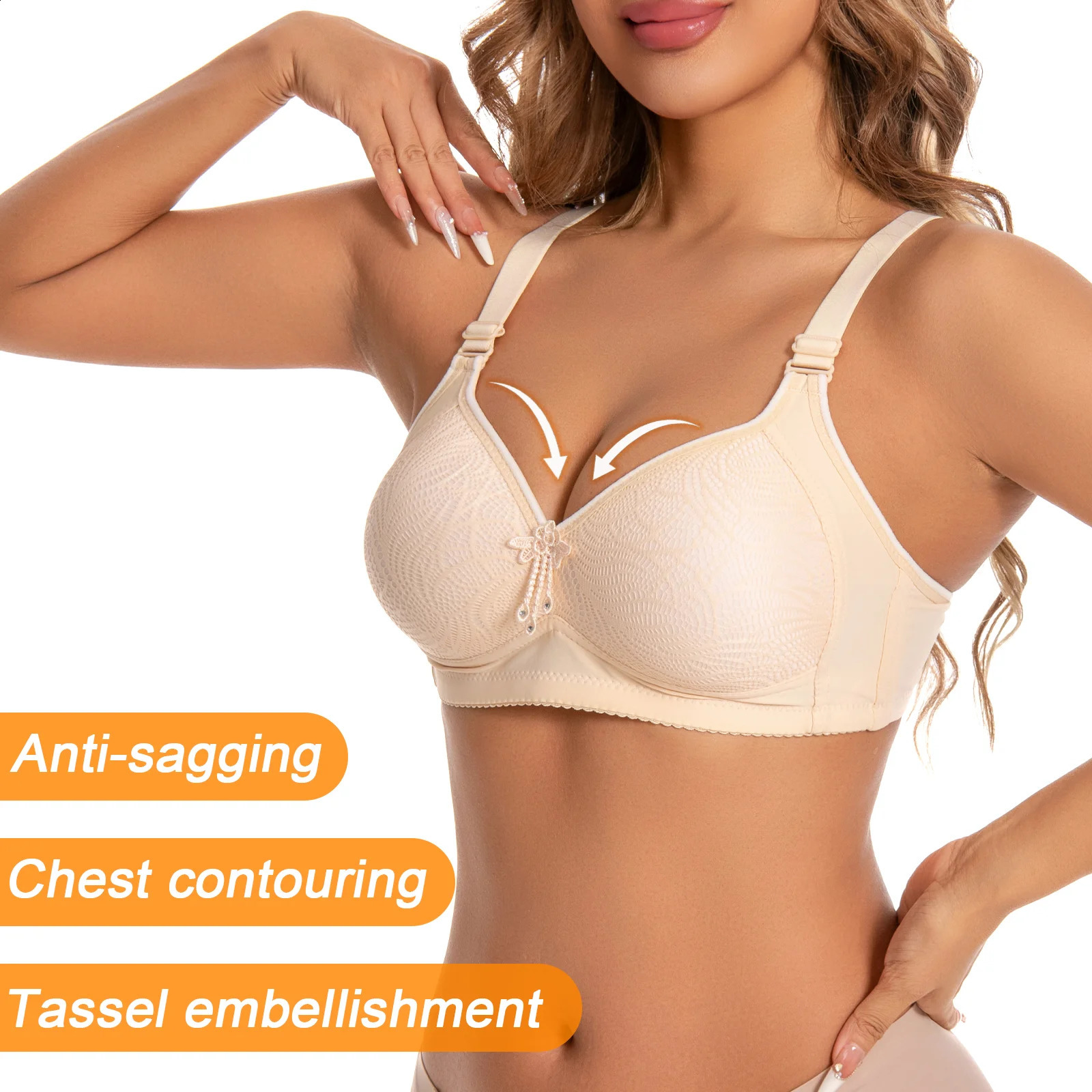 6 Pieces Color Women Sexy Lace No Wire Bras Plus Size Adjustable Shoulders Strap TShirt Bra For Cup A B C D 260626 - view 5