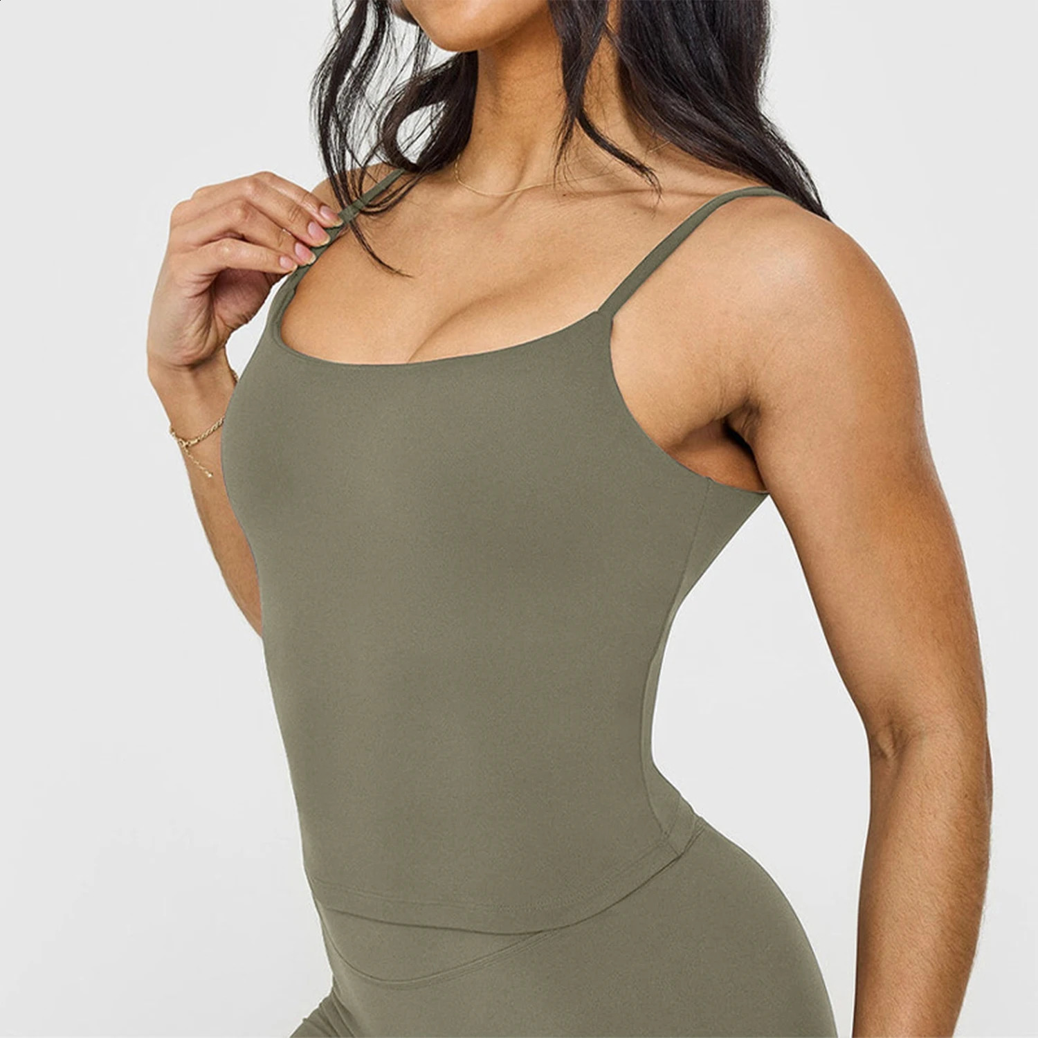 Softmotion Strappy Mid Vest Womens Yoga Sports Vest Fitness Bra Tank Tops Push-up Sports Bra Fitness Workout Running Gym Tops 260626 - view 6