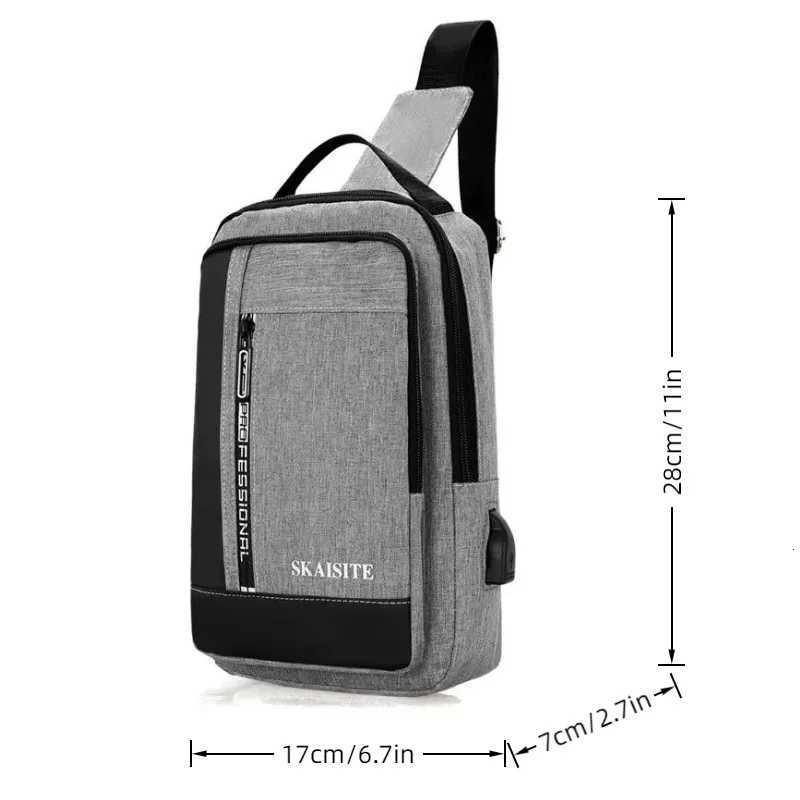 with Casual Bag Mens Chest USB Charging Port Suitable for Casual Shoulder Bags Outdoor Cycling Bags Daily Outdoor Bags Etc M260626 - view 7