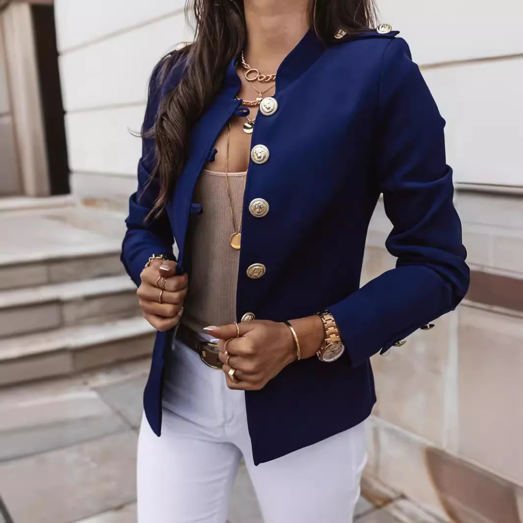 Womens Blazers Longsleeved Suit Tops Fashion Slim Buttons Casual Sblazer Street Office Coats for Female 260626 - view 5