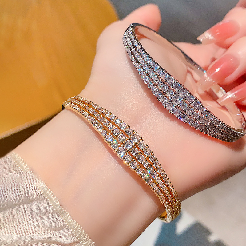 Korean Style European And American Fashion Jewelry Micro Inlaid Full Zirconia Adjustable Bracelet - view 4