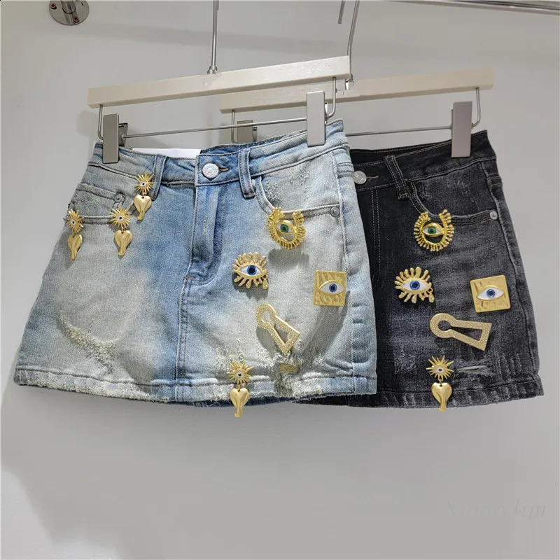 Stretch Denim Mini Skirt for Women Summer 2026 Bodycon Fit and Metallic Embellishments A Touch of Modern Flair Skirts 260626 - view 3