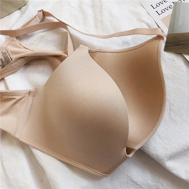Ultra Thin Sexy Ice Silk Wireless Bra For Women Gather Underwear Push Up Simple Lingerie Seamless Brassiere Bralettle 260626 - view 6