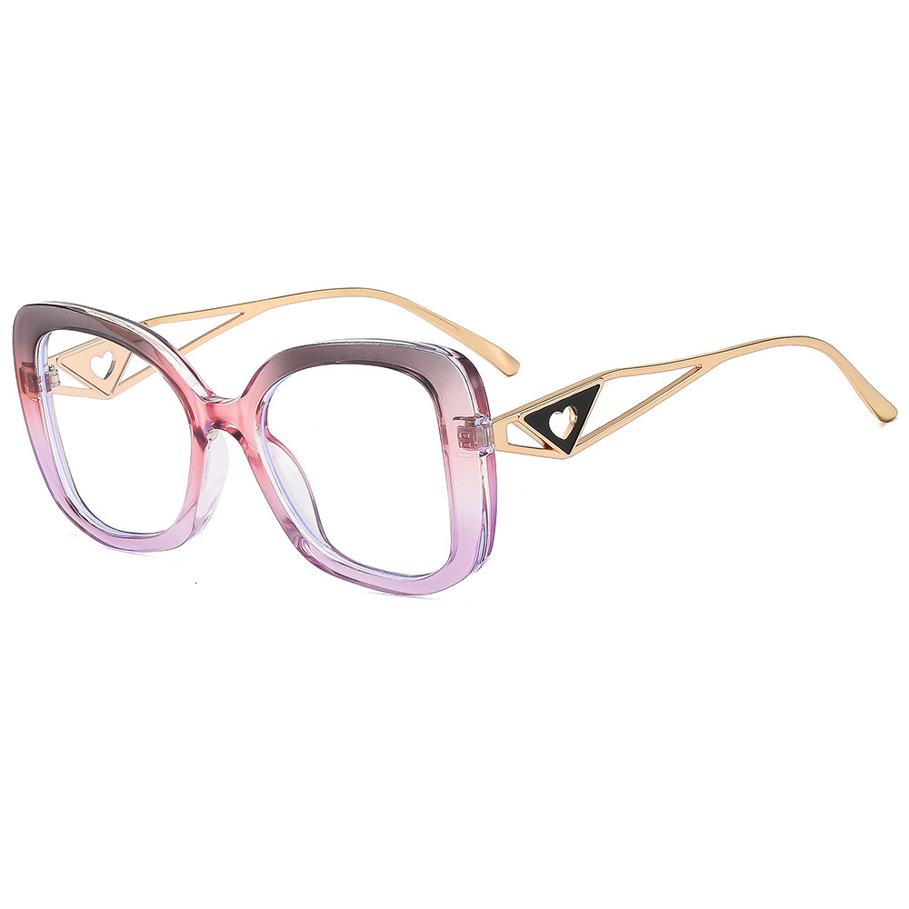2026 Designer's New Large Frame Personalized Trendy Daily Leisure Luxury Versatile Color Blocked Sunglasses Women's Love Theme Large Frame C - view 6