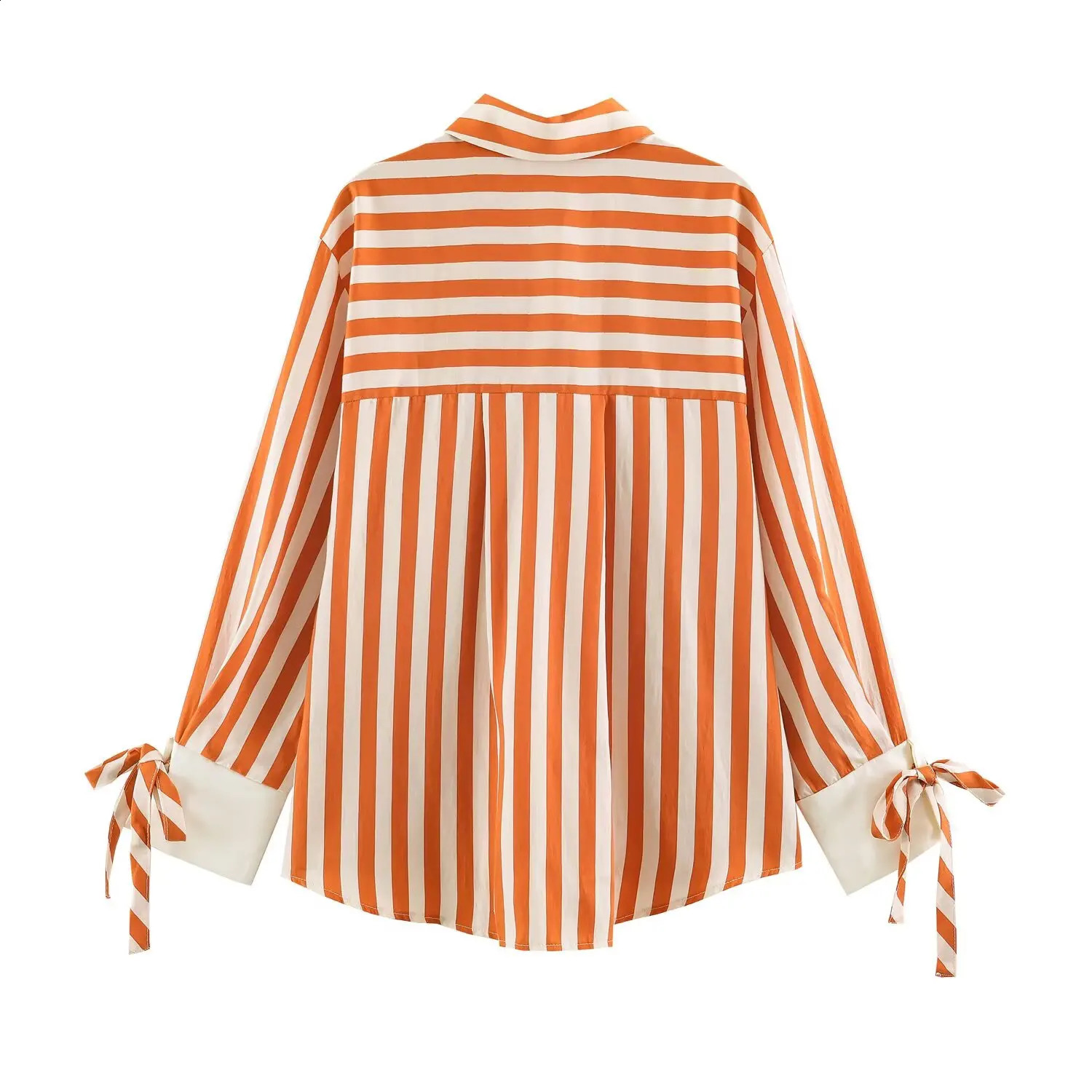 Willshela Women Fashion With Bow Striped Single Breasted Blouse Vintage Lapel Neck Long Sleeves Female Chic Lady Shirts 260626 - view 6