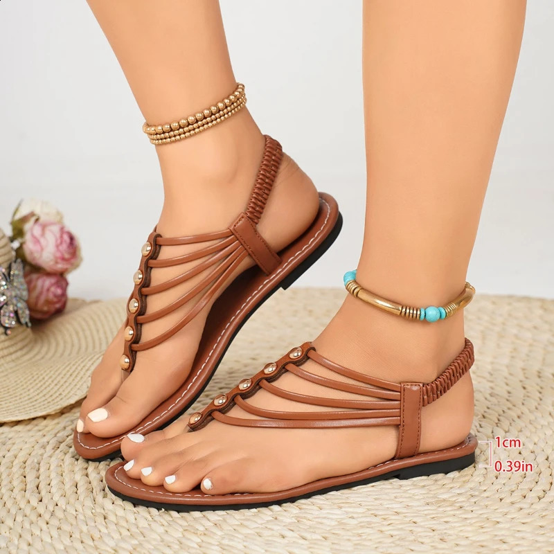 2026 Bohemian beach sandals Coarse Heel Womens Shoes Versatile Low Single 260626 - view 3