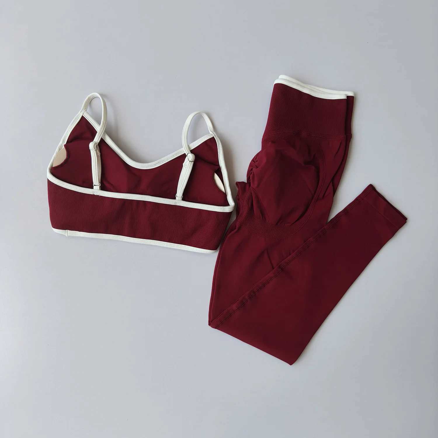 Seamless Fitness Set Yoga Womens Tracksuit Sportswear Workout Leggings with Sports Bra Middle Waist Gym Clothing Fitness Suit M260626 - view 5