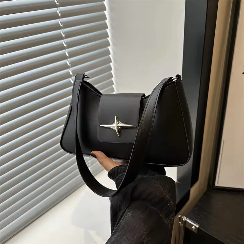 Classic Y2K Small Purse Female Handbags Vintage PU Leather Shoulder Bags for Women Daily Ladies Underarm Bag 260626