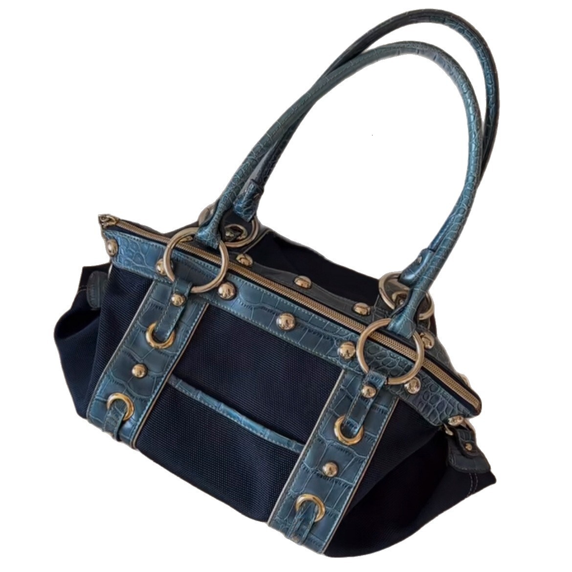 2026 Spring New Collection: Versatile Vintage Commuter Shoulder High-Quality Textured Underarm Bag, Rivet Motorcycle Bag Underarm Bag Vintage Fashion - view 6